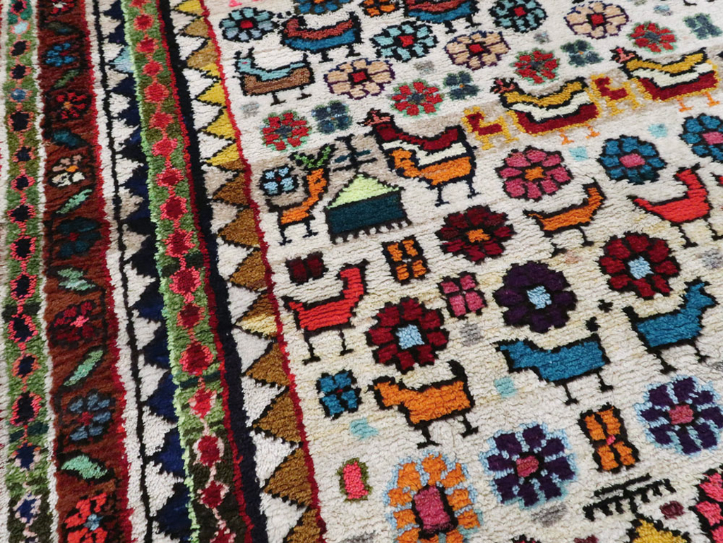 Vintage Persian Hamadan Rug, No.26935 - Staging