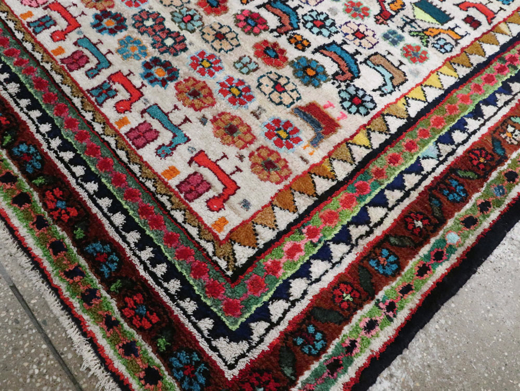 Vintage Persian Hamadan Rug, No.26935 - Staging