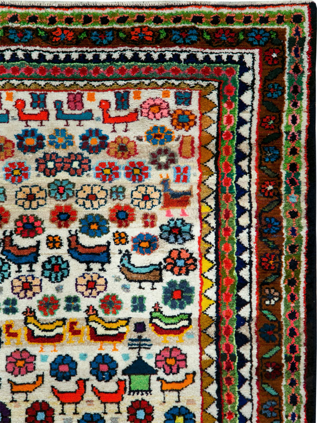 Vintage Persian Hamadan Rug, No.26935 - Staging