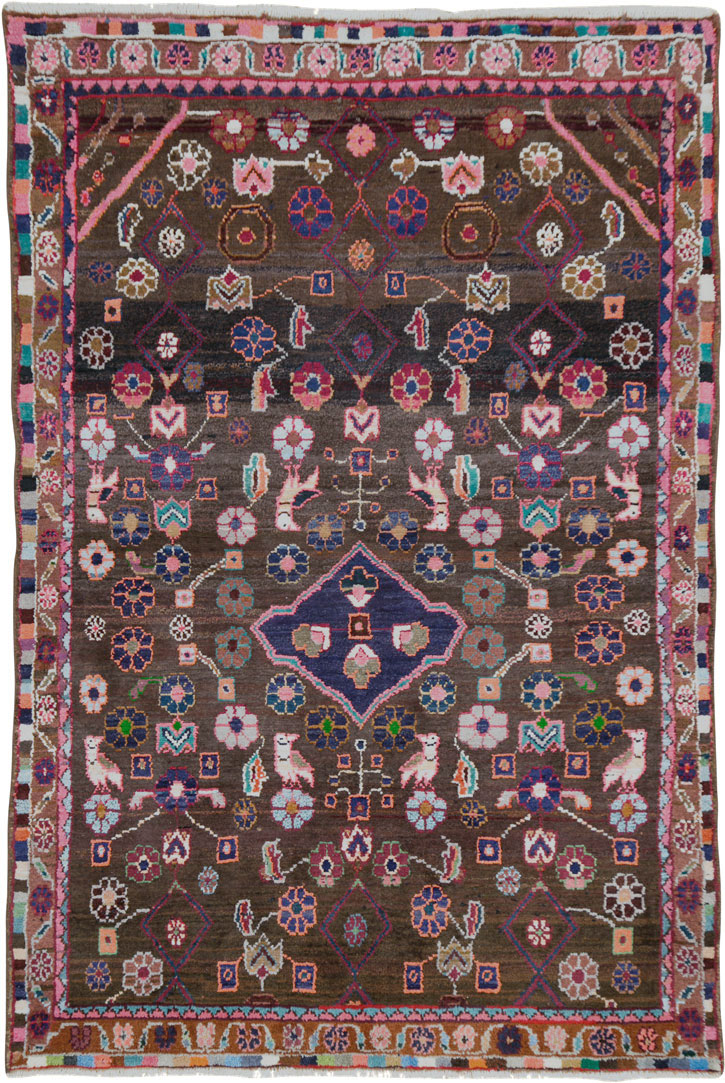 Vintage Persian Hamadan Rug, No.26936 - Staging