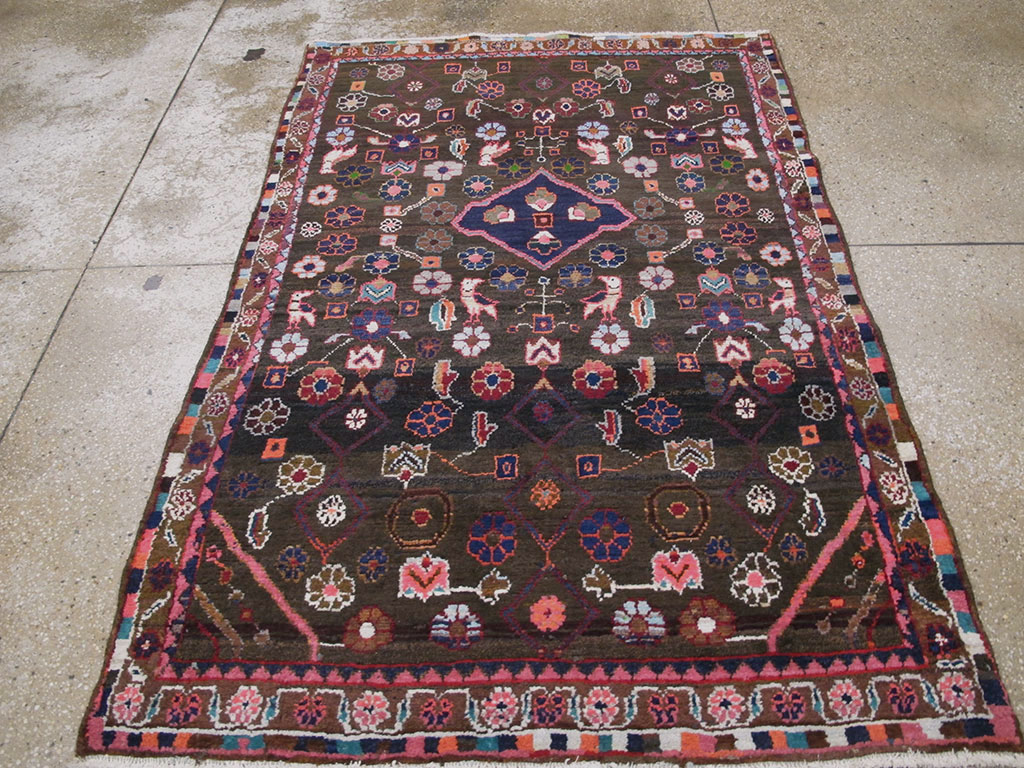 Vintage Persian Hamadan Rug, No.26936 - Staging