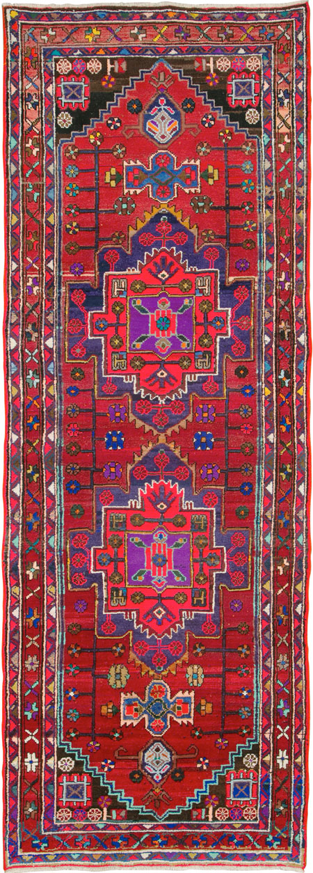 Vintage Persian Hamadan Rug, No.26941 - Staging