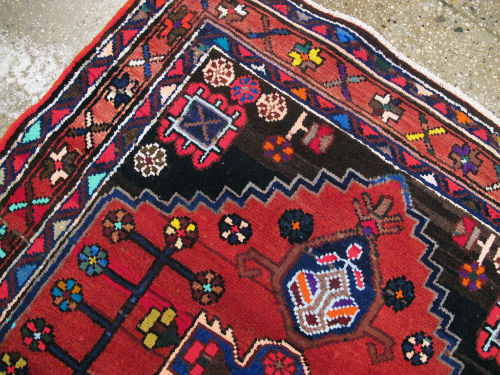 Vintage Persian Hamadan Rug, No.26941 - Staging