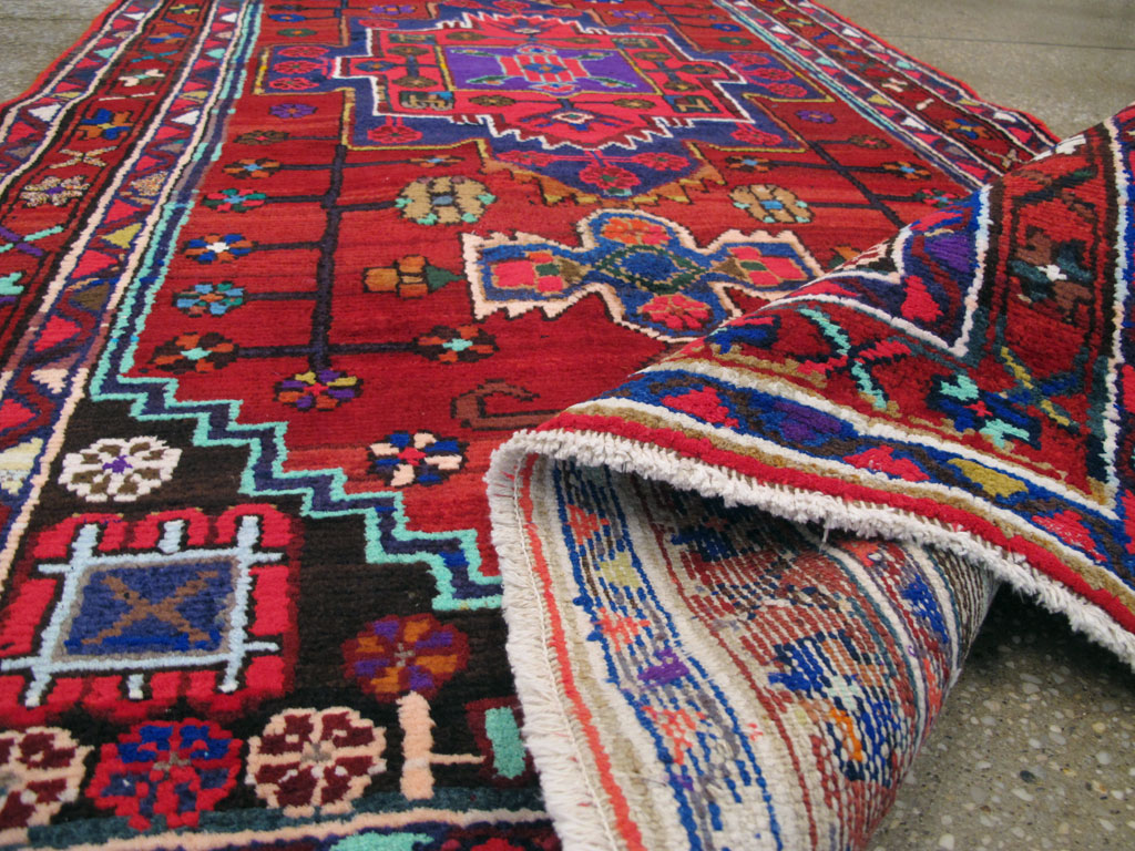 Vintage Persian Hamadan Rug, No.26941 - Staging