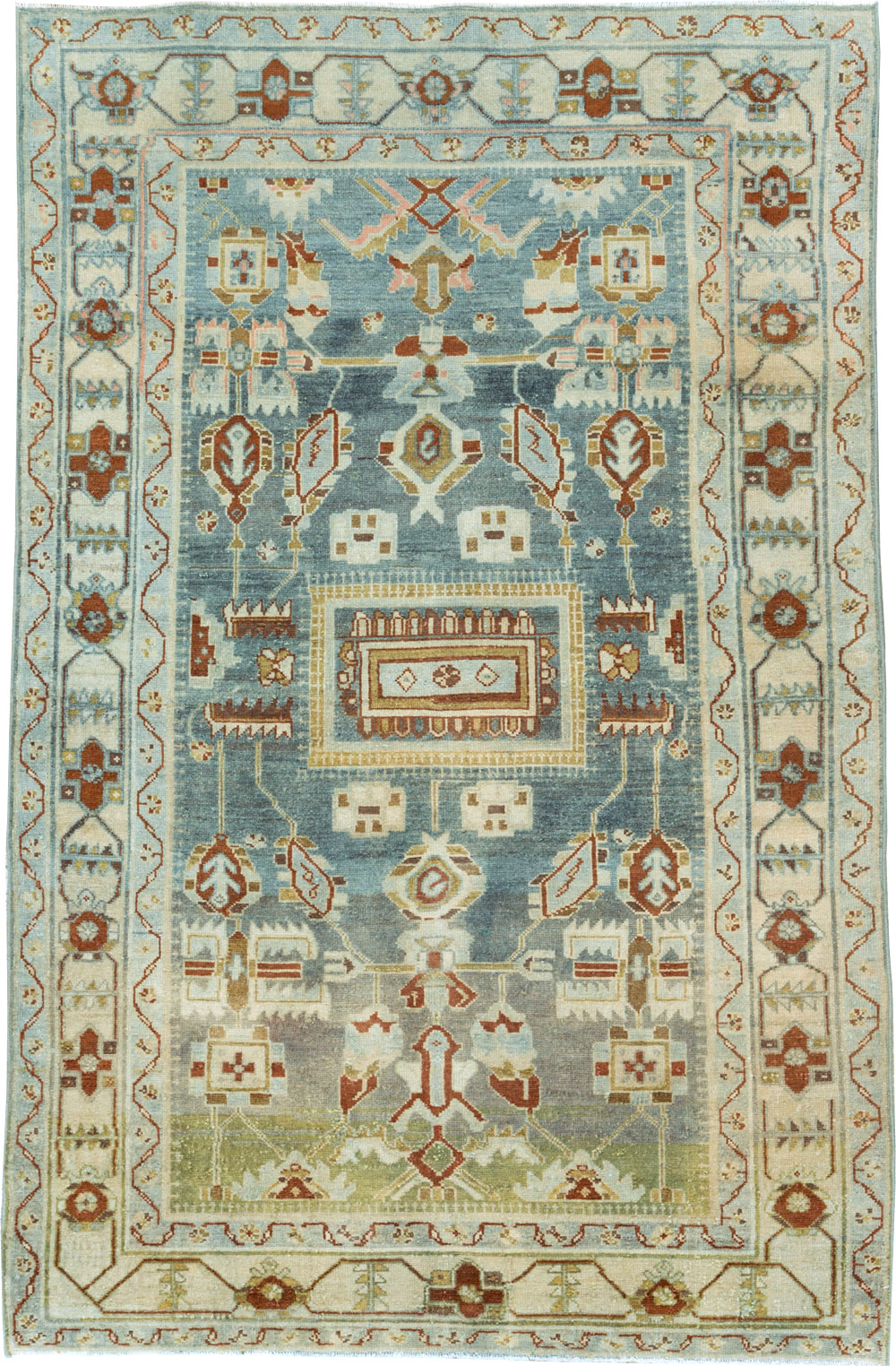 Vintage Persian Malayer Accent Rug, No.26945 - Staging