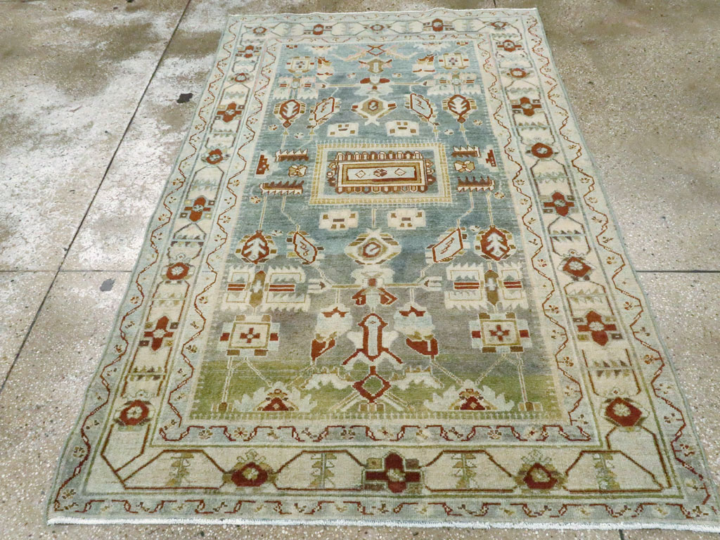 Vintage Persian Malayer Accent Rug, No.26945 - Staging