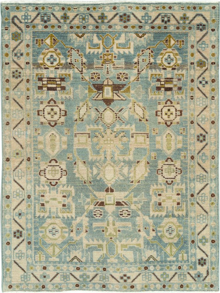 Vintage Persian Malayer Throw Rug, No.26951 - Staging