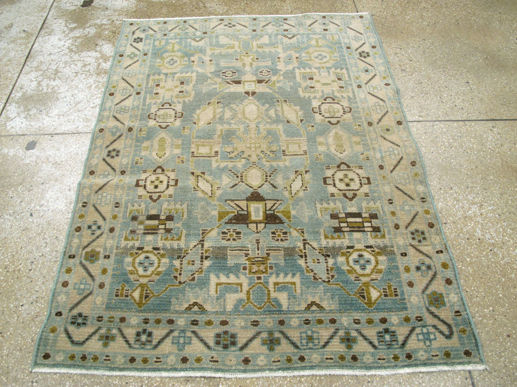Vintage Persian Malayer Throw Rug, No.26951 - Staging