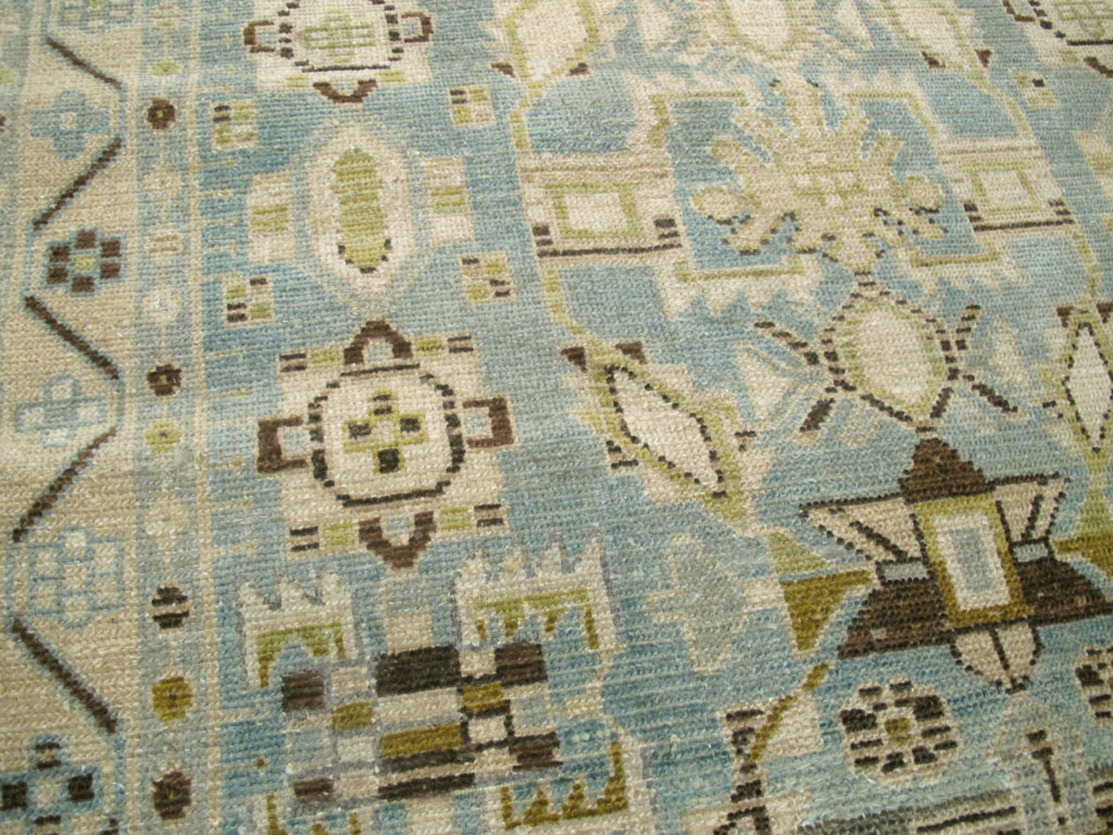 Vintage Persian Malayer Throw Rug, No.26951 - Staging