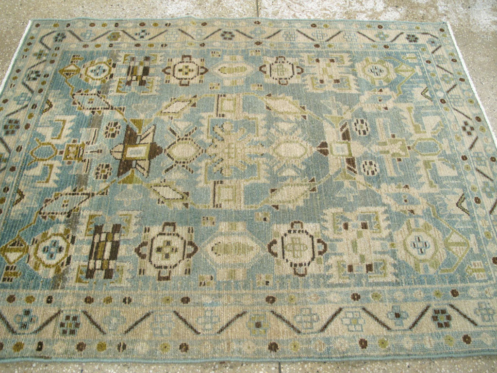 Vintage Persian Malayer Throw Rug, No.26951 - Staging