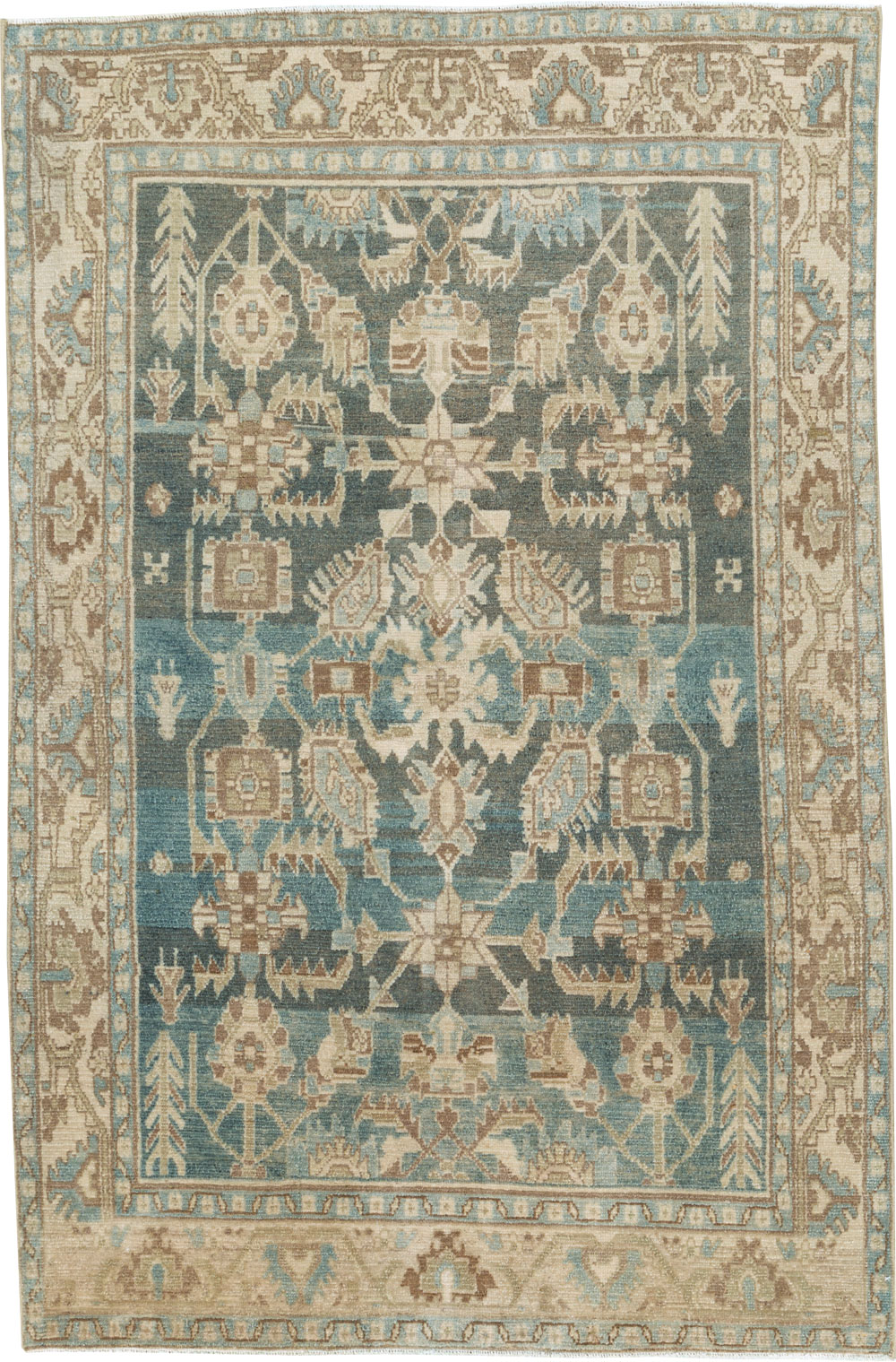 Vintage Persian Malayer Accent Rug, No.26956 - Staging
