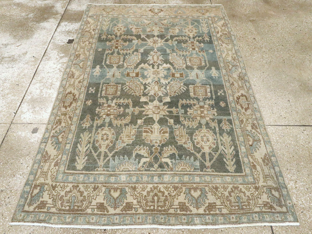 Vintage Persian Malayer Accent Rug, No.26956 - Staging