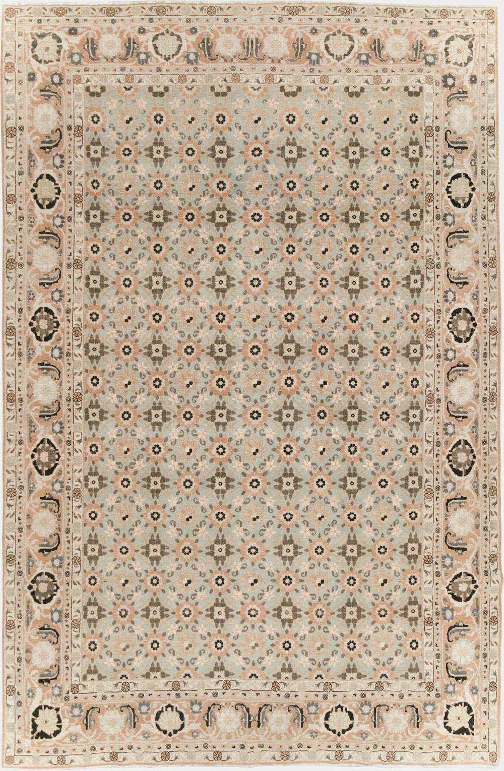 Vintage Persian Veramin Accent Carpet, No.26961 - Staging