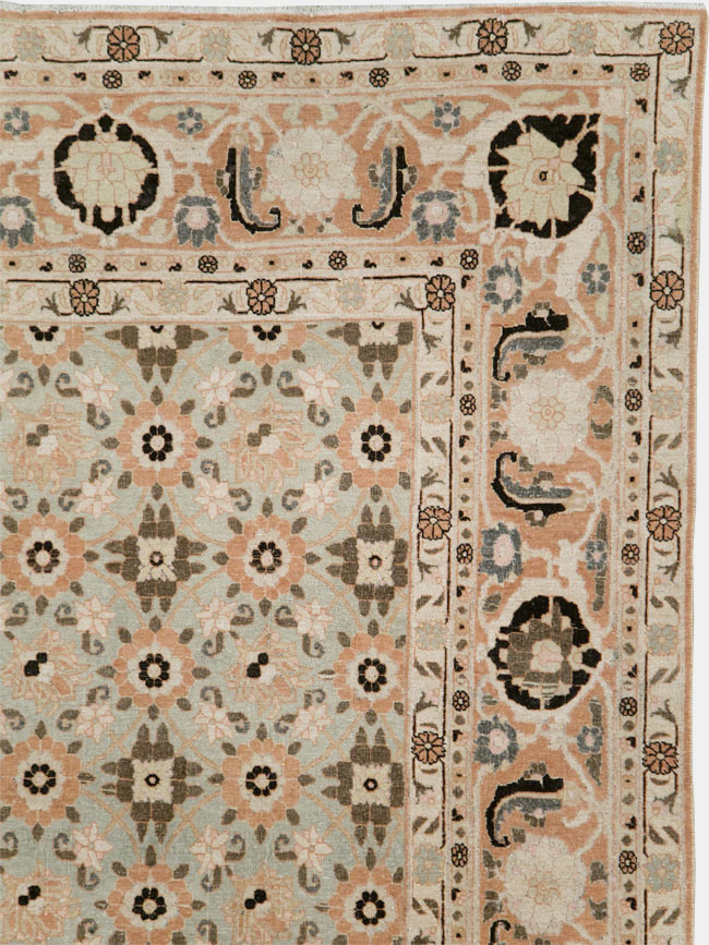 Vintage Persian Veramin Accent Carpet, No.26961 - Staging