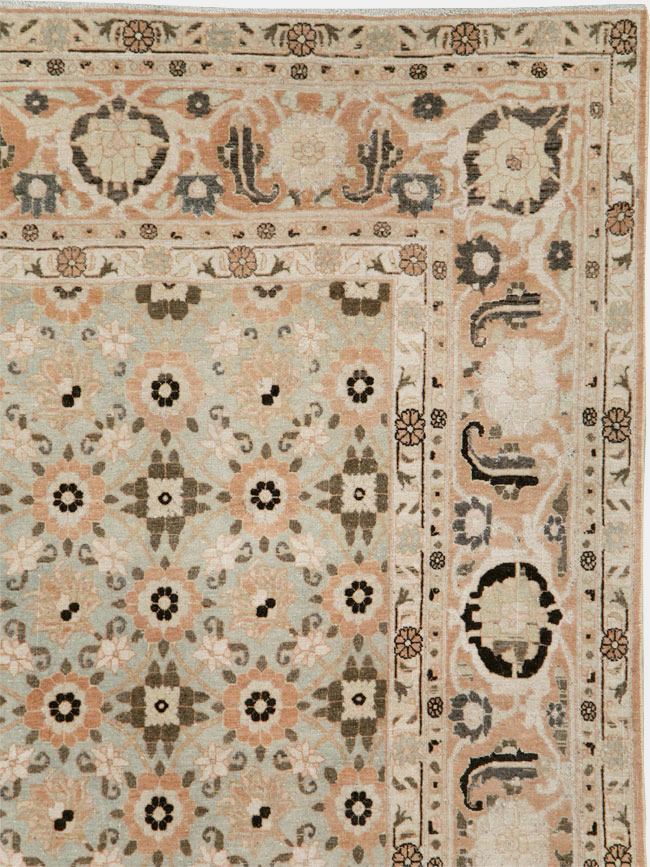 Vintage Persian Veramin Accent Carpet, No.26961 - Staging