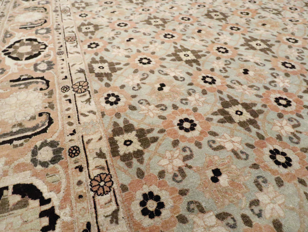 Vintage Persian Veramin Accent Carpet, No.26961 - Staging