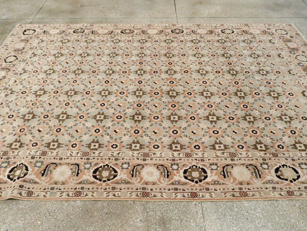 Vintage Persian Veramin Accent Carpet, No.26961 - Staging