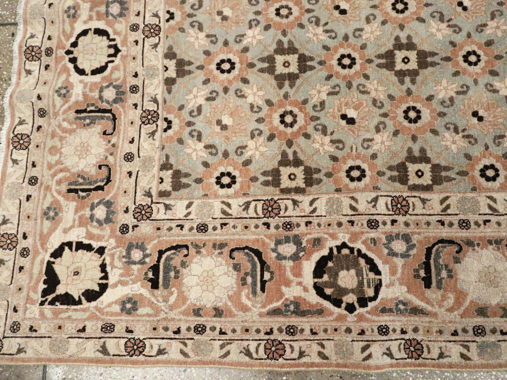 Vintage Persian Veramin Accent Carpet, No.26961 - Staging