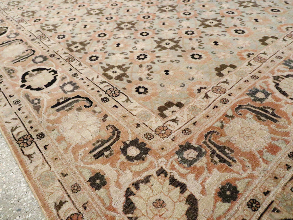 Vintage Persian Veramin Accent Carpet, No.26961 - Staging