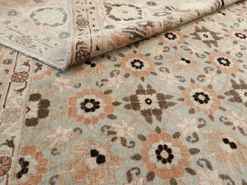 Vintage Persian Veramin Accent Carpet, No.26961 - Staging