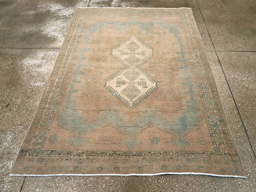 Vintage Persian Afshar Accent Rug, No.26971 - Staging