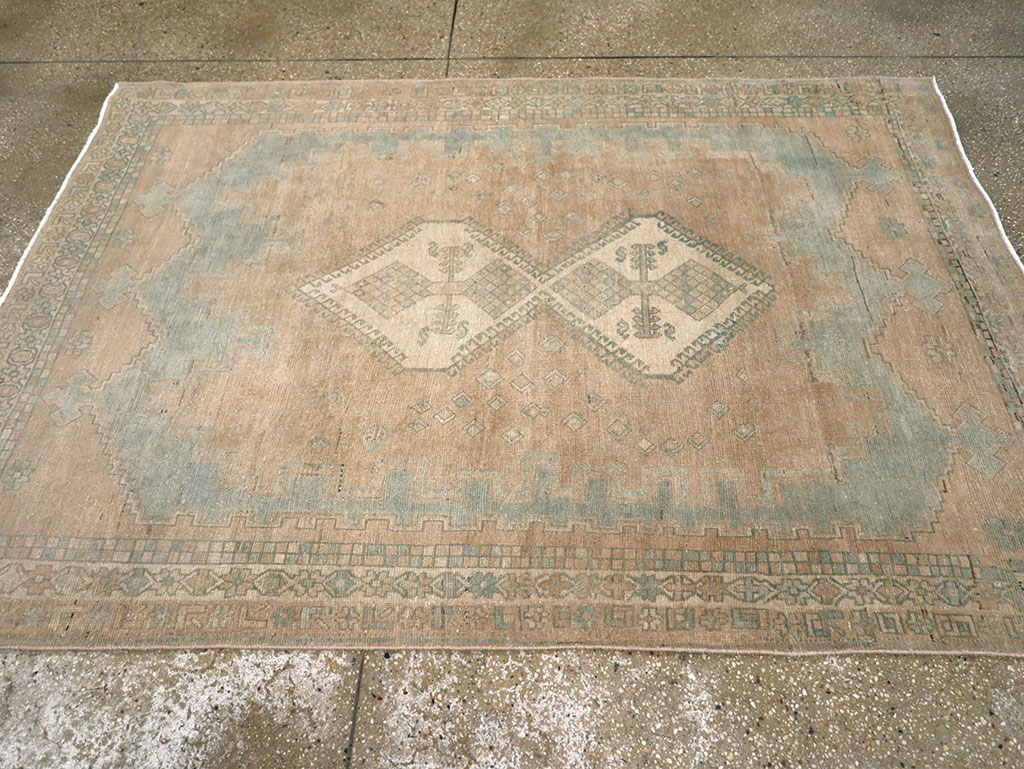 Vintage Persian Afshar Accent Rug, No.26971 - Staging