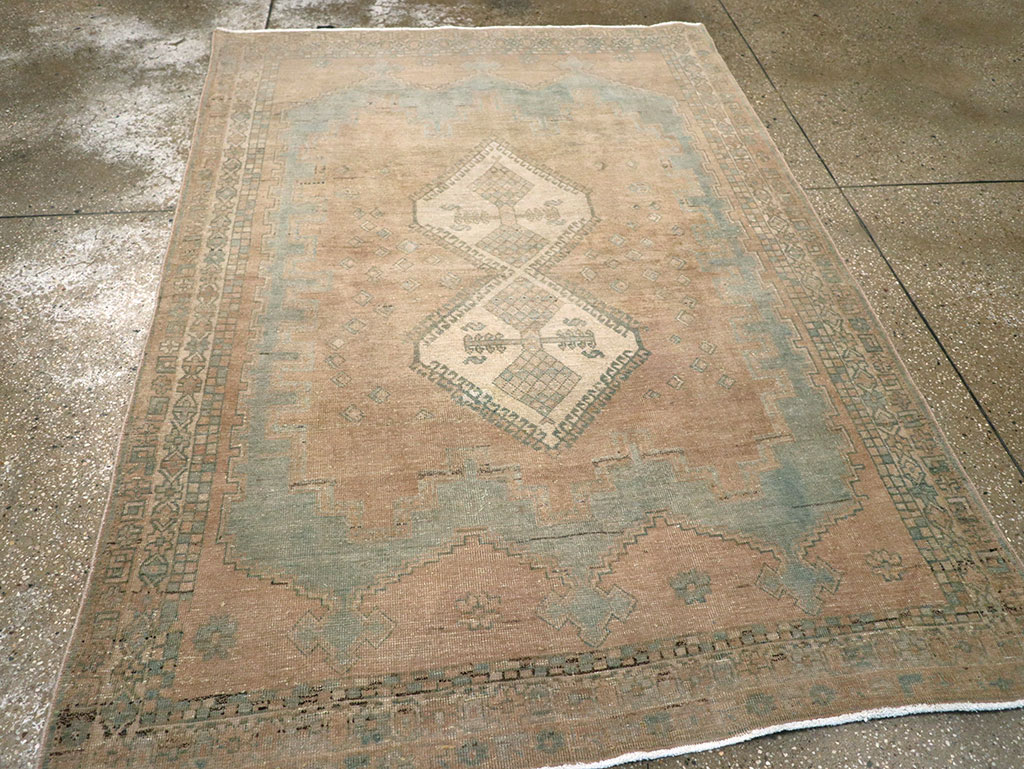 Vintage Persian Afshar Accent Rug, No.26971 - Staging