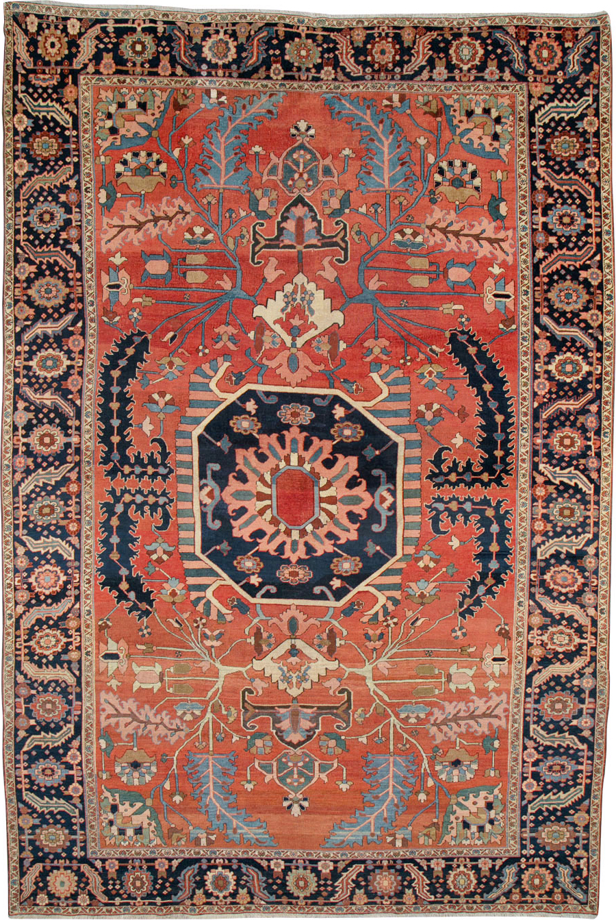 Antique Persian Serapi Rug, No.26975 - Staging