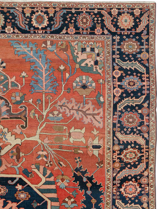 Antique Persian Serapi Rug, No.26975 - Staging