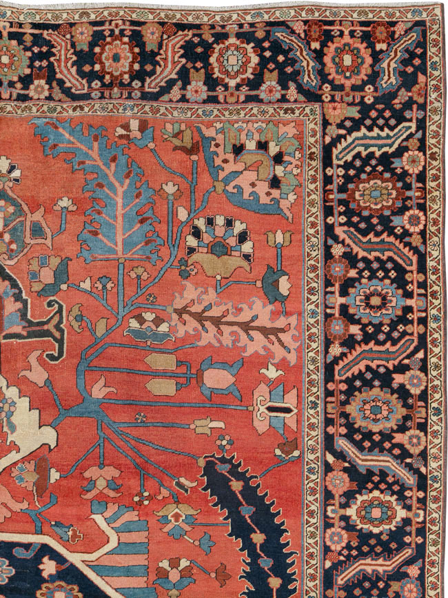 Antique Persian Serapi Rug, No.26975 - Staging