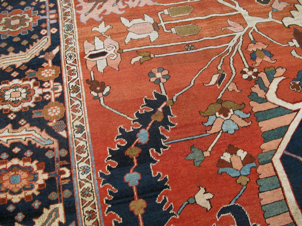 Antique Persian Serapi Rug, No.26975 - Staging