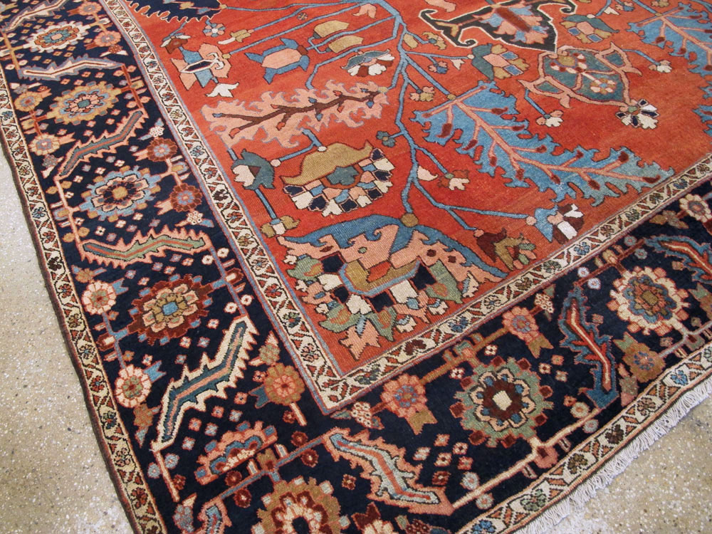 Antique Persian Serapi Rug, No.26975 - Staging