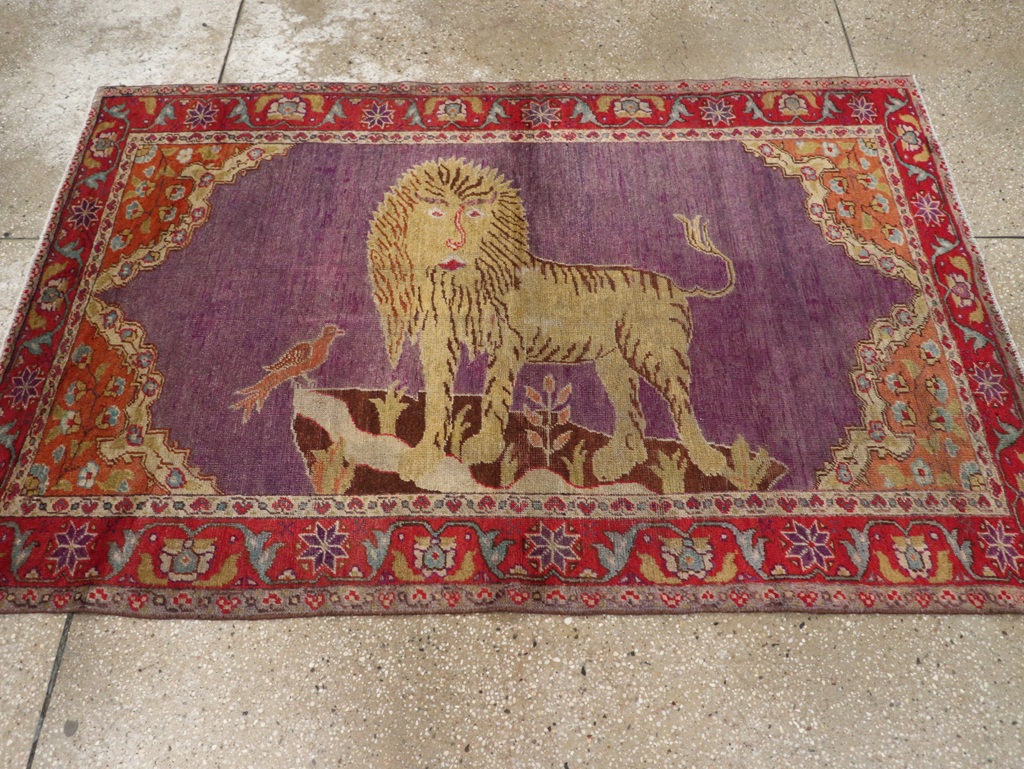 Vintage Anatolian Pictorial Rug, No.26981 - Staging