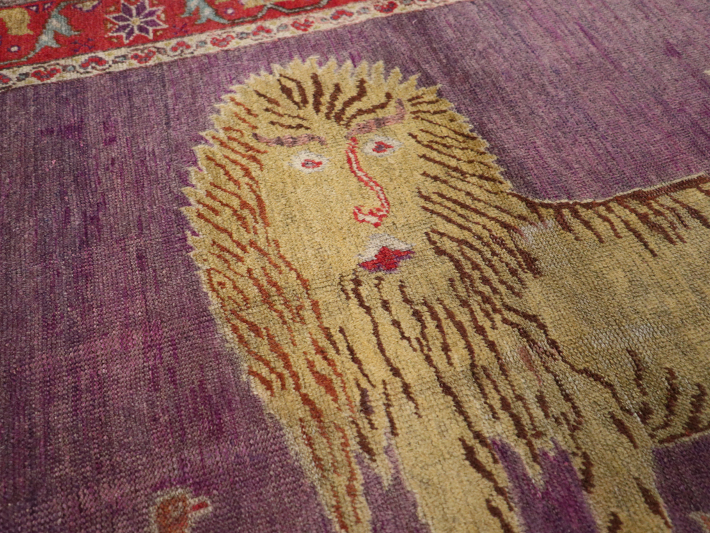 Vintage Anatolian Pictorial Rug, No.26981 - Staging