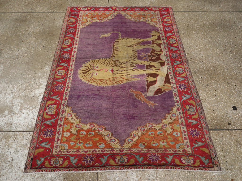Vintage Anatolian Pictorial Rug, No.26981 - Staging