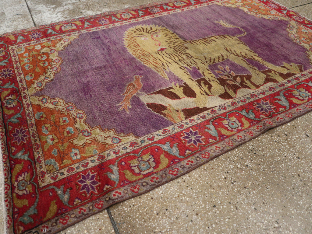 Vintage Anatolian Pictorial Rug, No.26981 - Staging