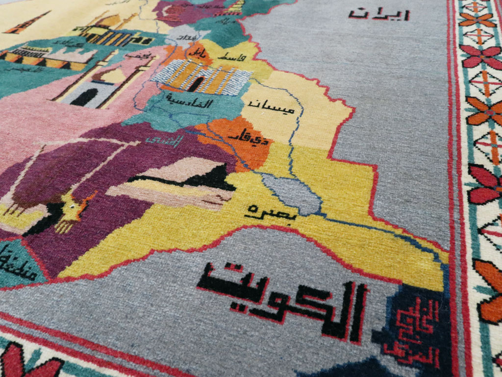 Vintage Egyptian Pictorial Map Rug of The Middle East, No.26982 - Staging