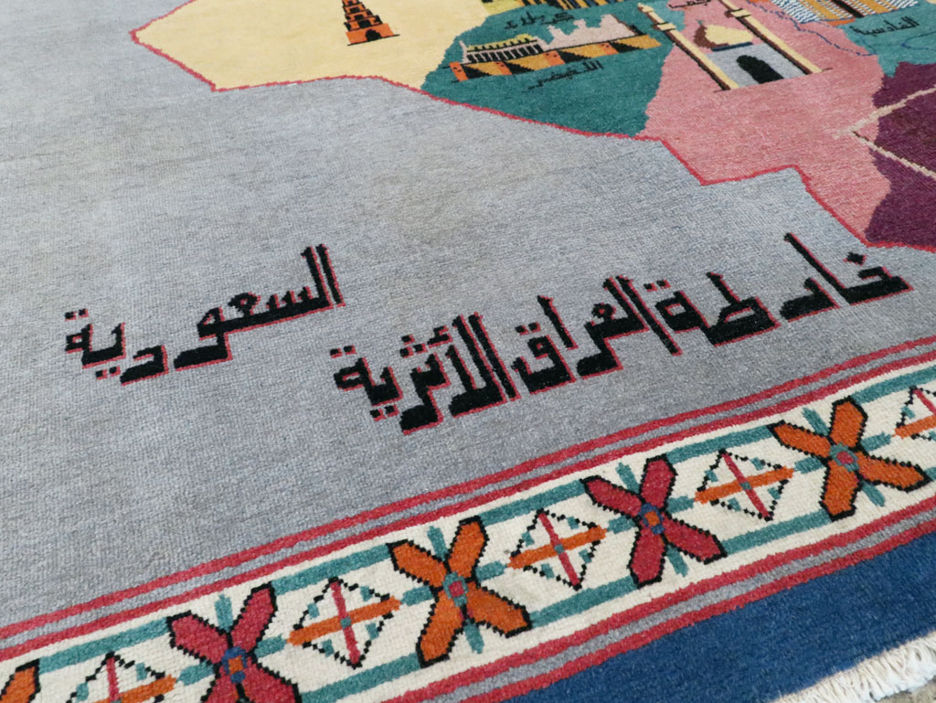 Vintage Egyptian Pictorial Map Rug of The Middle East, No.26982 - Staging