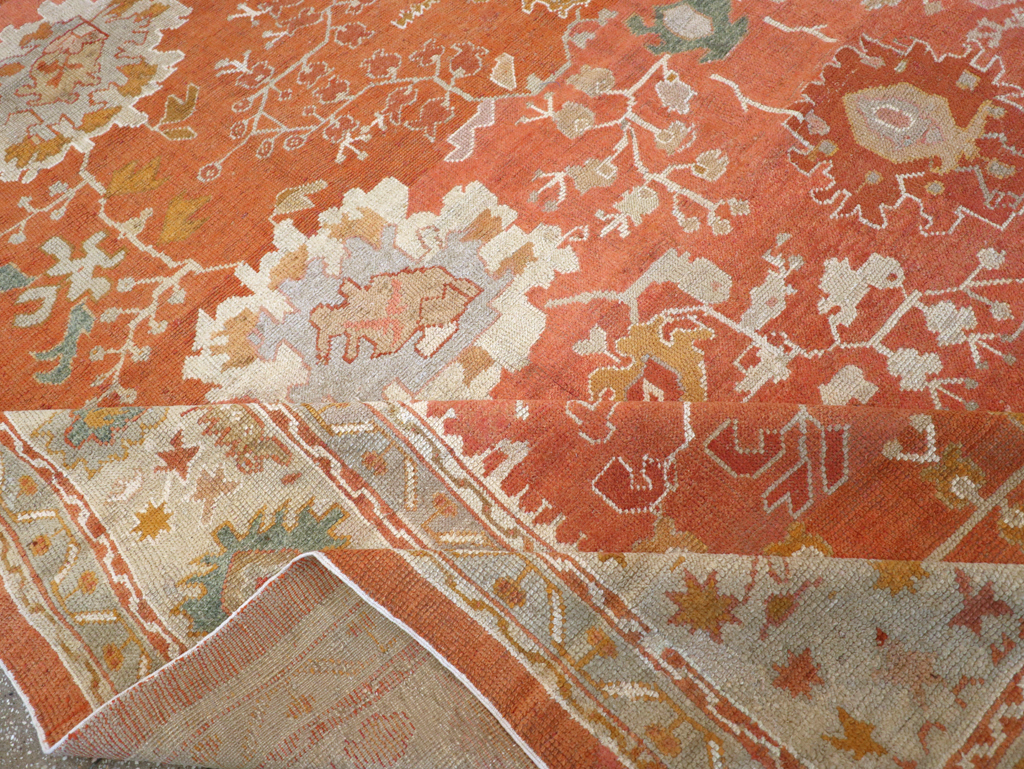 Antique Turkish Oushak Large Carpet, No.26986 - Staging