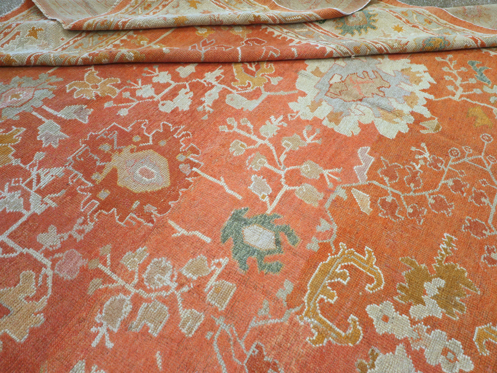 Antique Turkish Oushak Large Carpet, No.26986 - Staging