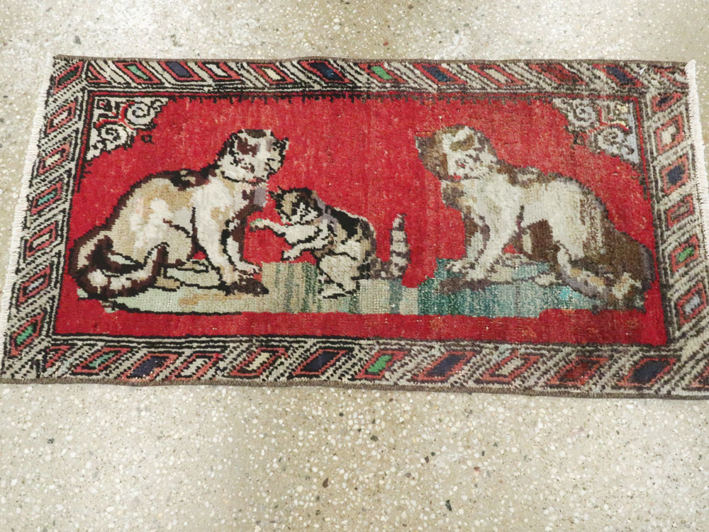 Vintage Turkish Anatolian Pictorial Rug, No.26987 - Staging