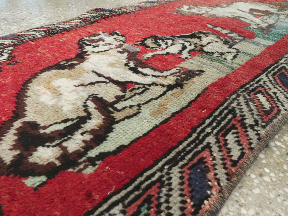 Vintage Turkish Anatolian Pictorial Rug, No.26987 - Staging