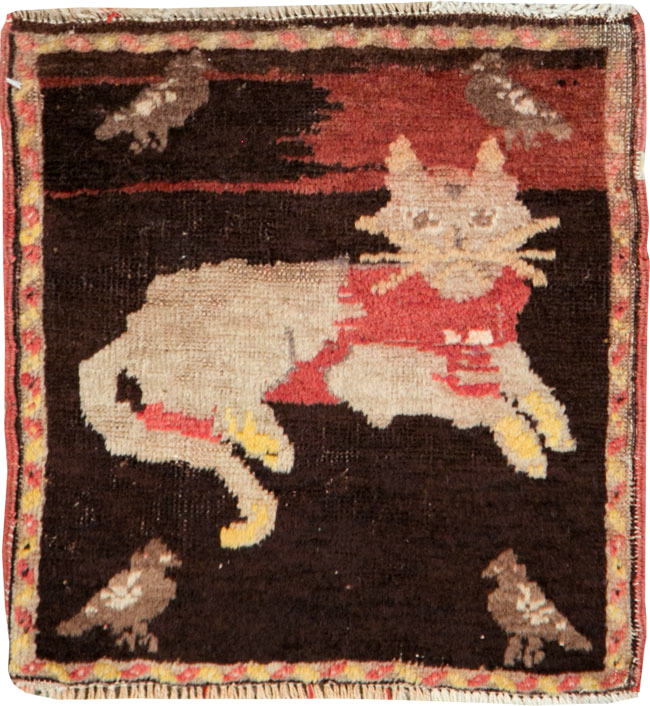 Vintage Russian Karabagh Pictorial Rug (Pair: 1 of 2), No.26988 - Staging