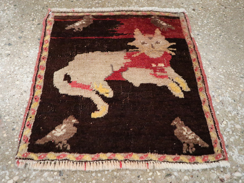 Vintage Russian Karabagh Pictorial Rug (Pair: 1 of 2), No.26988 - Staging