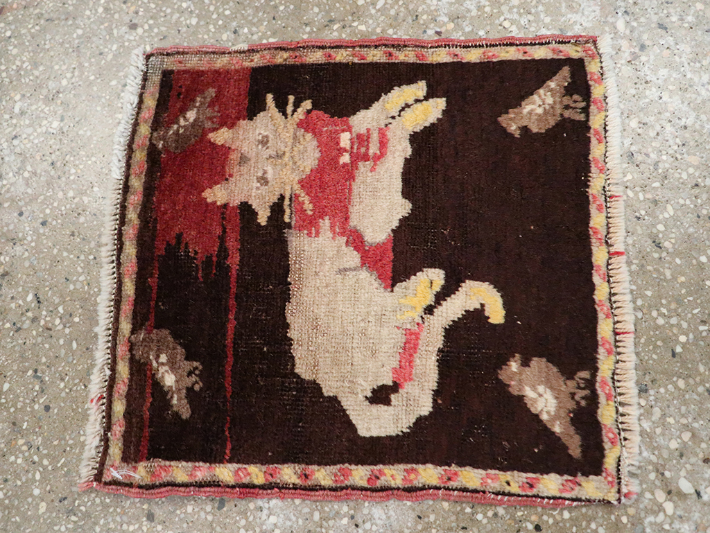 Vintage Russian Karabagh Pictorial Rug (Pair: 1 of 2), No.26988 - Staging