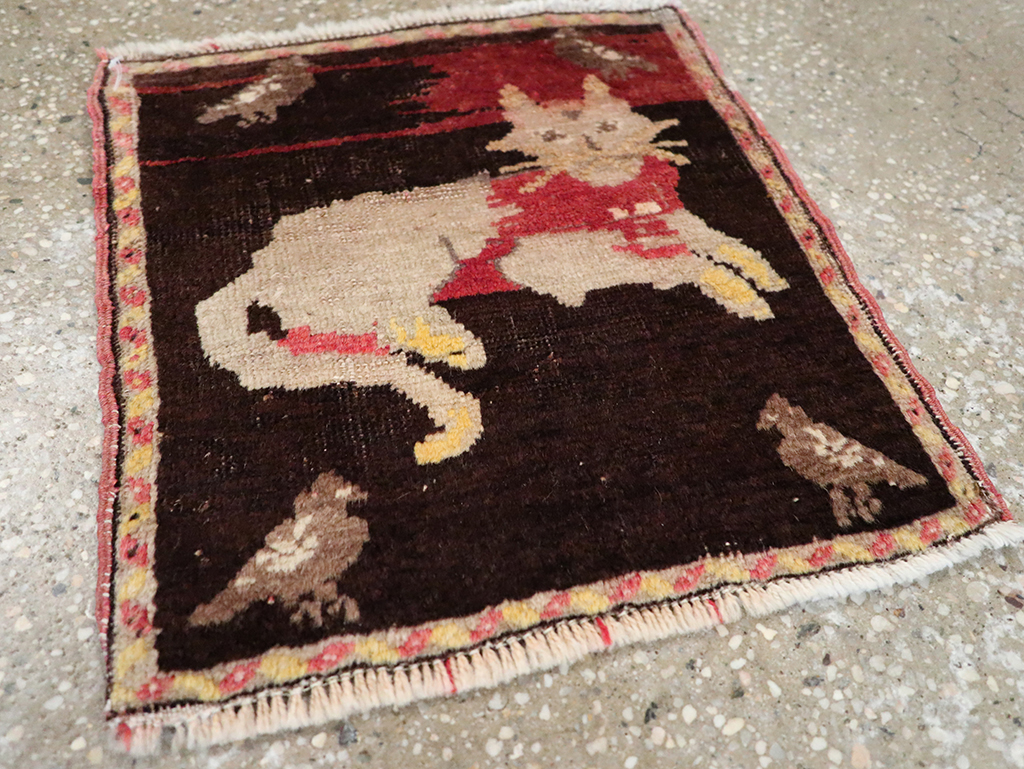 Vintage Russian Karabagh Pictorial Rug (Pair: 1 of 2), No.26988 - Staging
