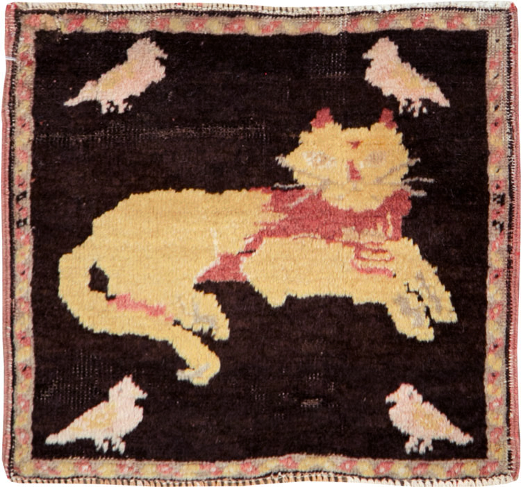 Vintage Russian Karabagh Pictorial Rug (Pair: 2 of 2), No.26989 - Staging