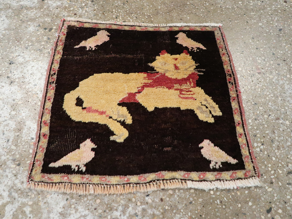 Vintage Russian Karabagh Pictorial Rug (Pair: 2 of 2), No.26989 - Staging