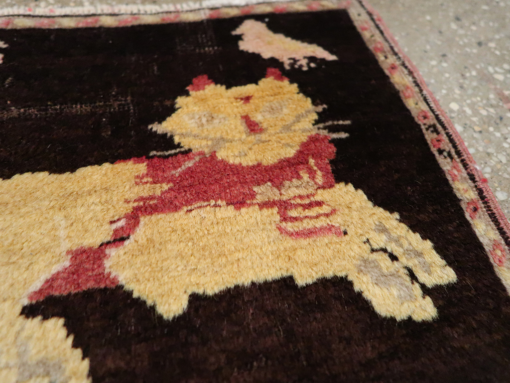 Vintage Russian Karabagh Pictorial Rug (Pair: 2 of 2), No.26989 - Staging