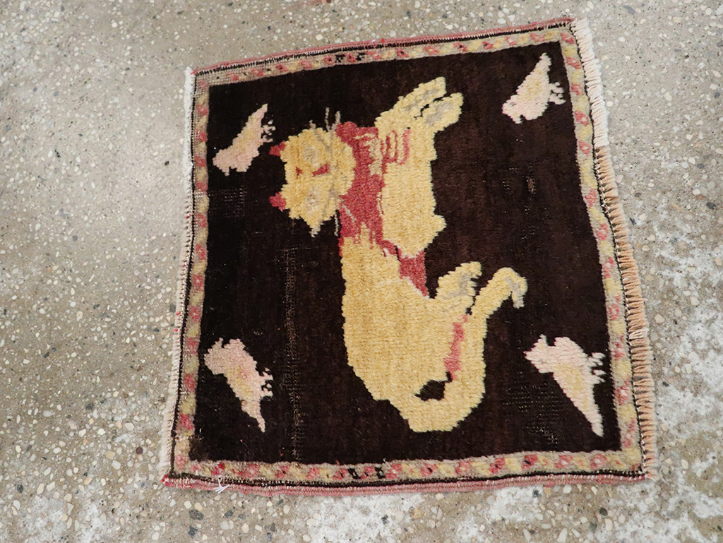 Vintage Russian Karabagh Pictorial Rug (Pair: 2 of 2), No.26989 - Staging